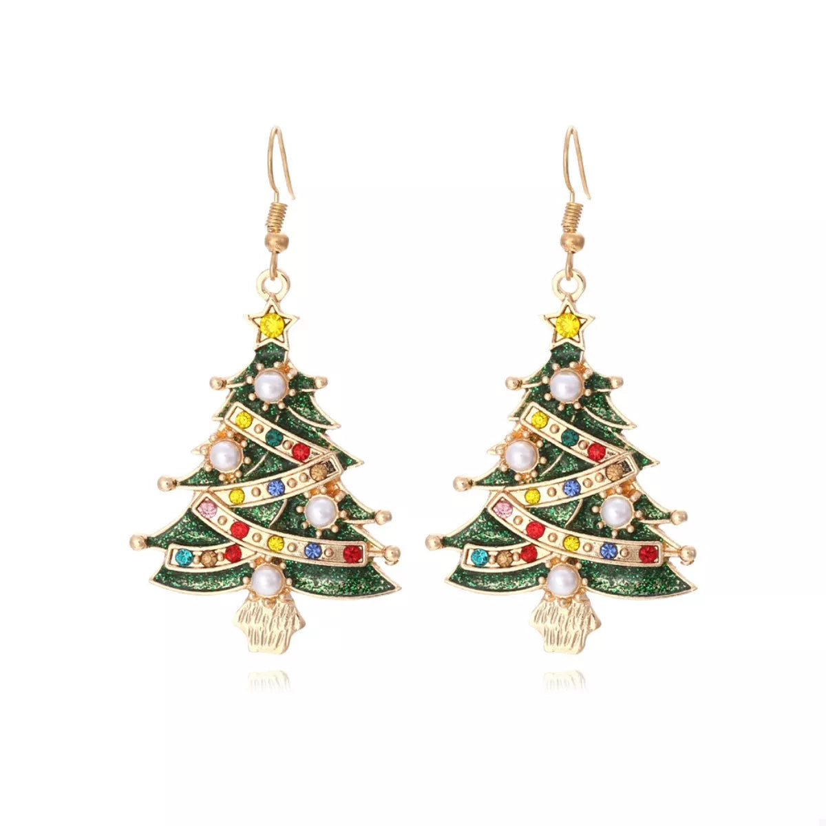 Christmas Tree Dangle Earrings - Holiday Jewelry
