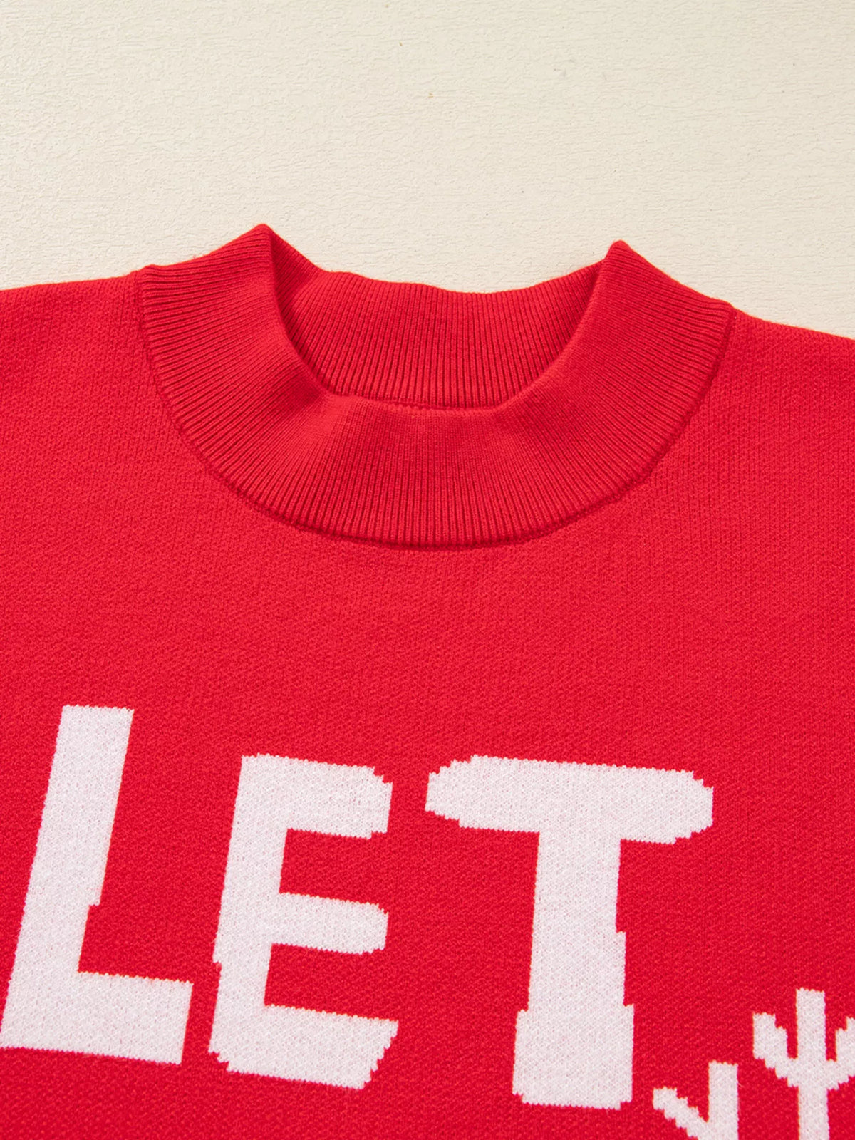 "Let It Snow" Christmas Loose Sweater — Cozy Holiday Pullover