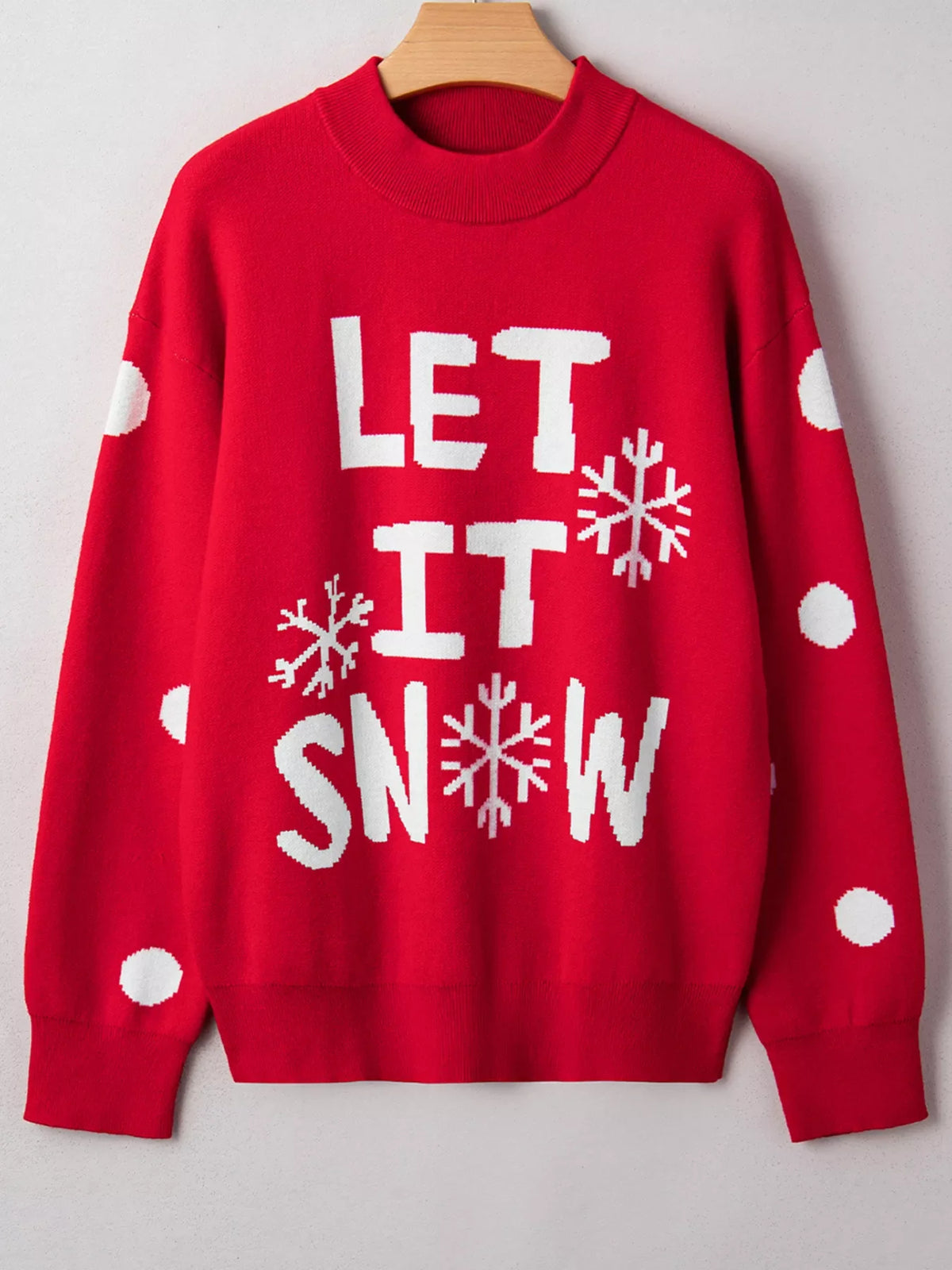 "Let It Snow" Christmas Loose Sweater — Cozy Holiday Pullover