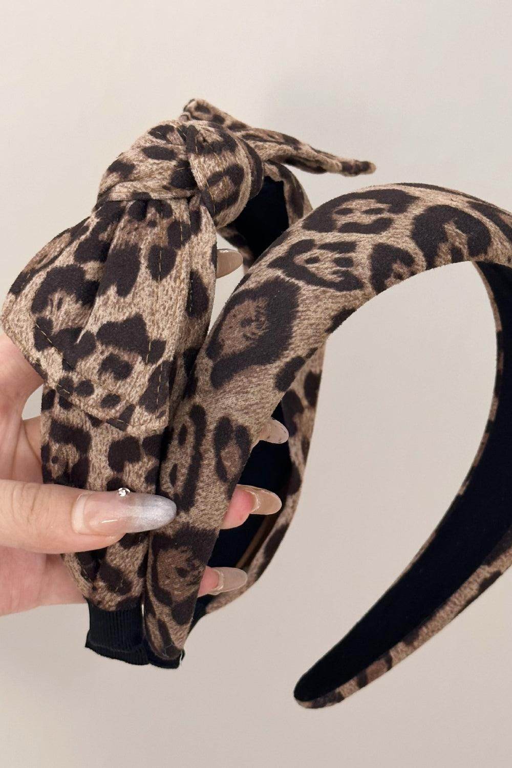 Leopard Polyester Wide Headband for Fashionable Styling