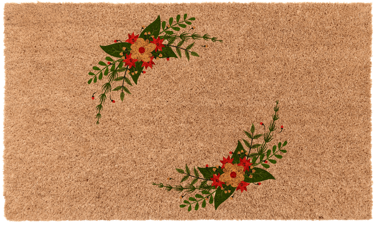 Merry and Bright Monogram Doormat - Personalized Christmas Welcome Mat