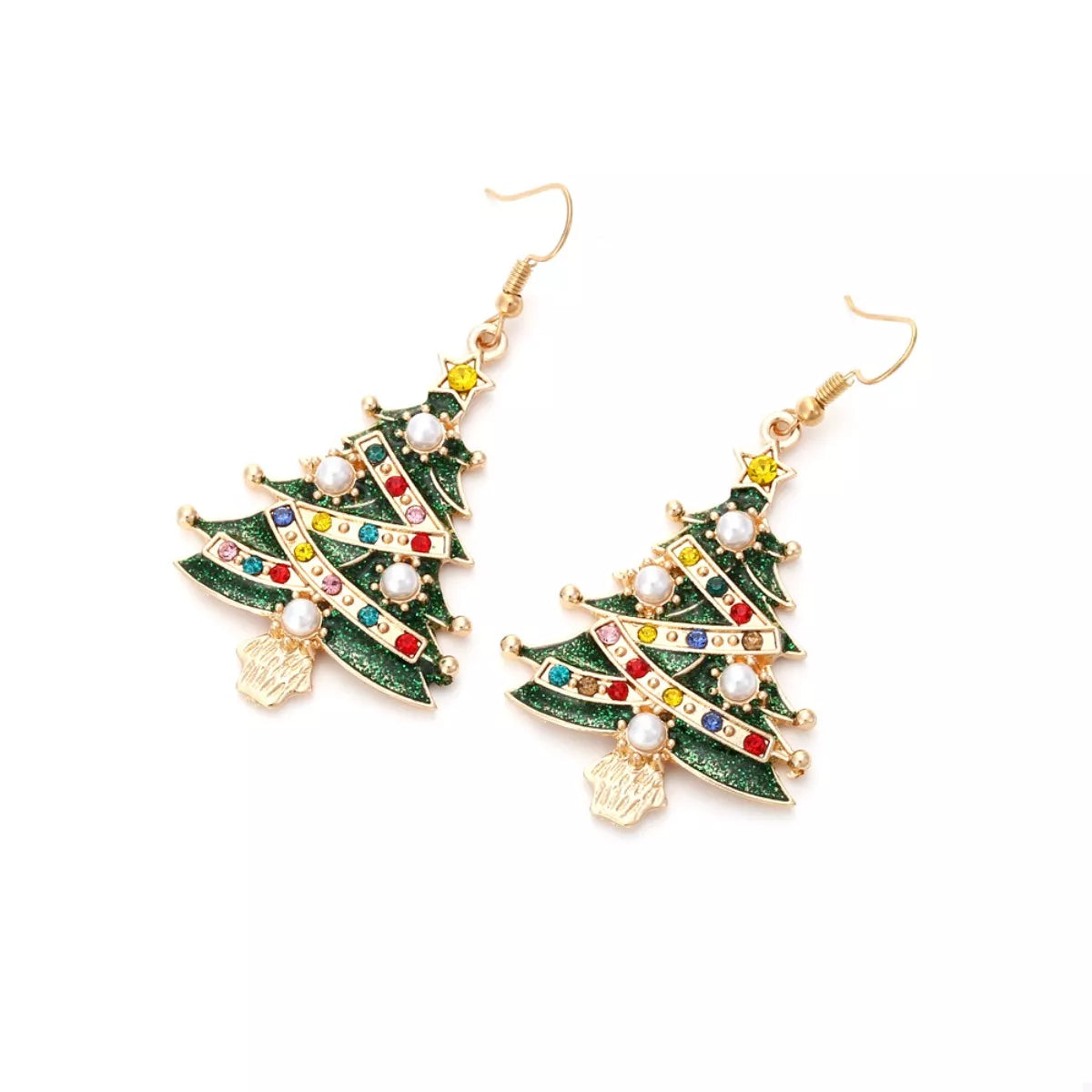 Christmas Tree Dangle Earrings - Holiday Jewelry