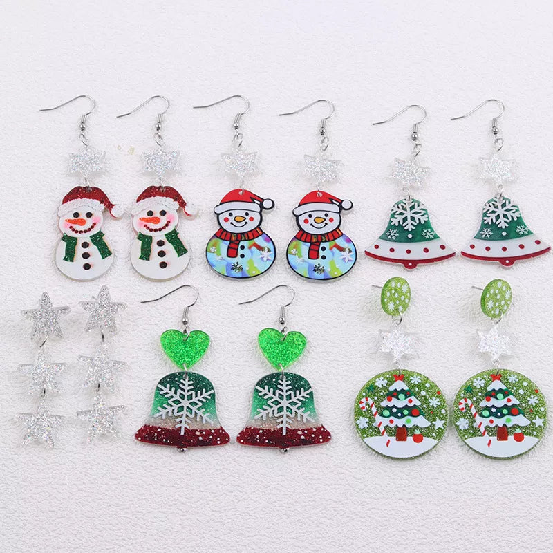 Christmas Theme Drop Earrings — Festive Holiday Jewelry