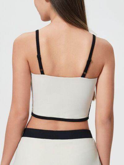 Millennia Contrast Trim Square Neck Active Cami with Pads