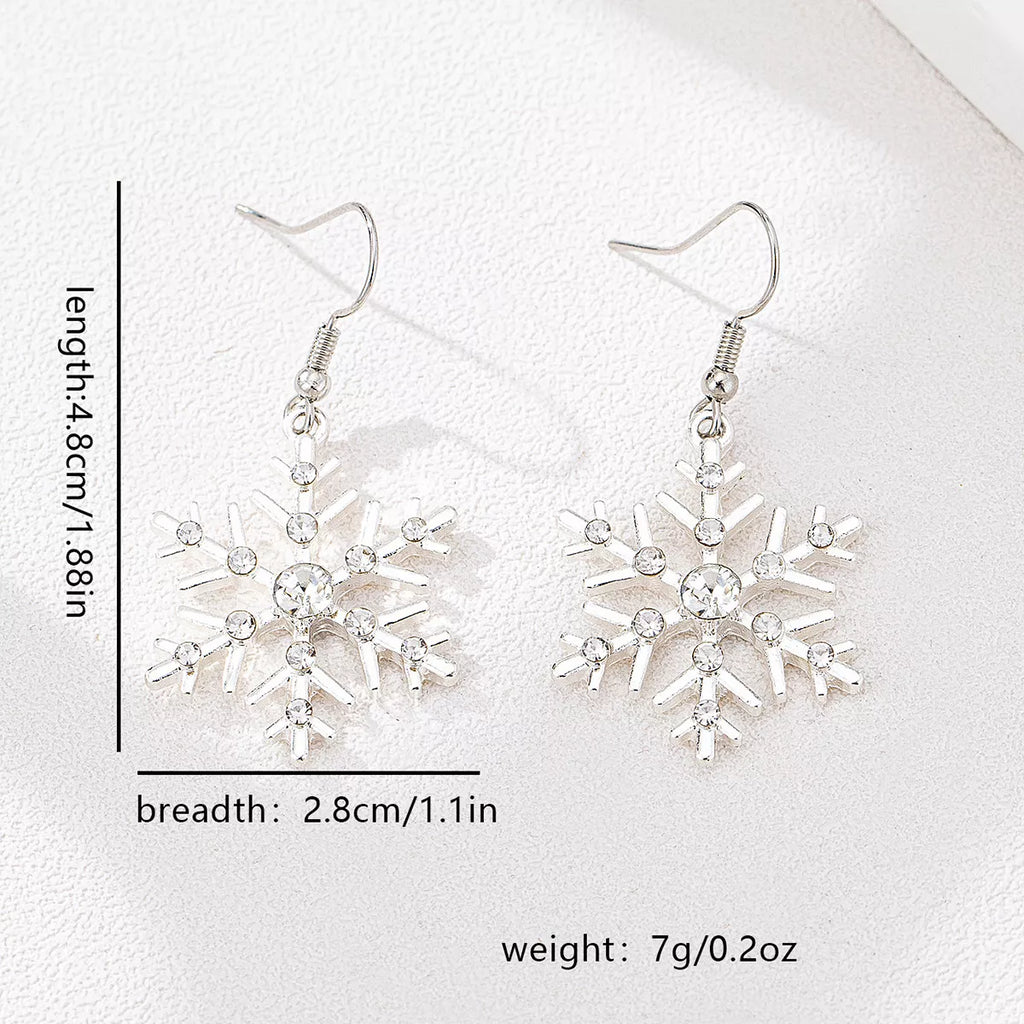 Christmas Snowflake Dangle Earrings - Holiday Jewelry