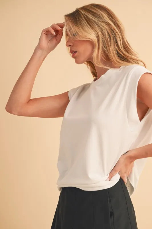 Aemi+Co Solid Color Round Neck Tank