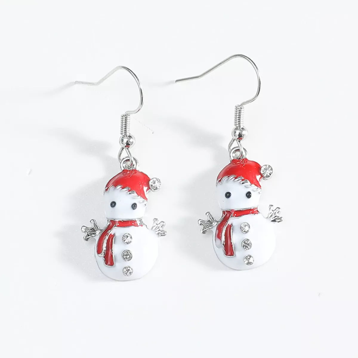 Christmas Snowman Drop Earrings — Festive Holiday Jewelry