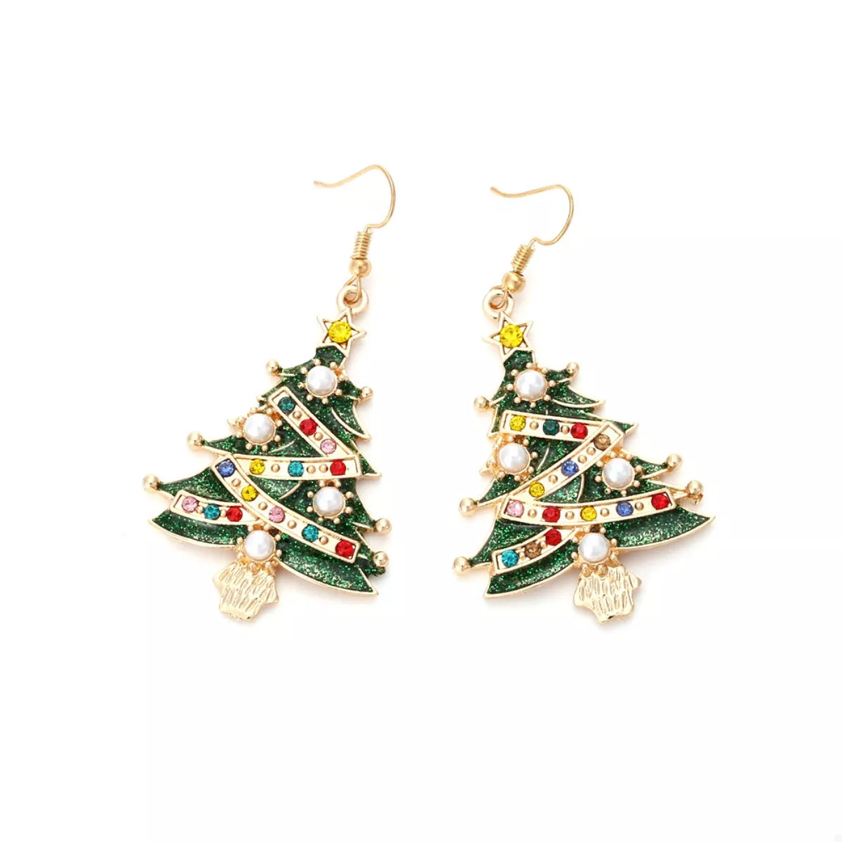 Christmas Tree Dangle Earrings - Holiday Jewelry