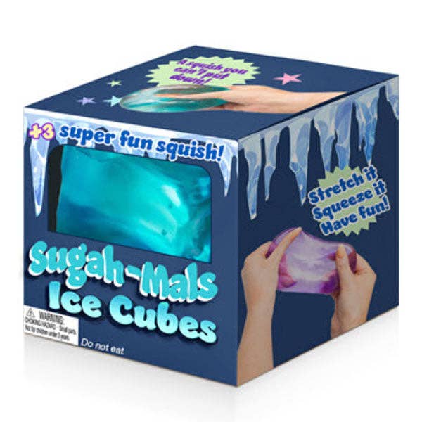 Ice cube-shaped sugar squishy stress ball
