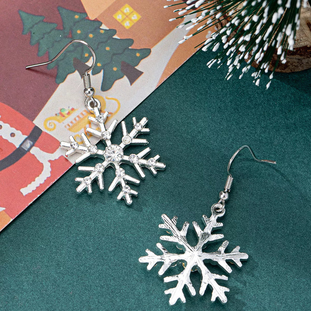 Christmas Snowflake Dangle Earrings - Holiday Jewelry