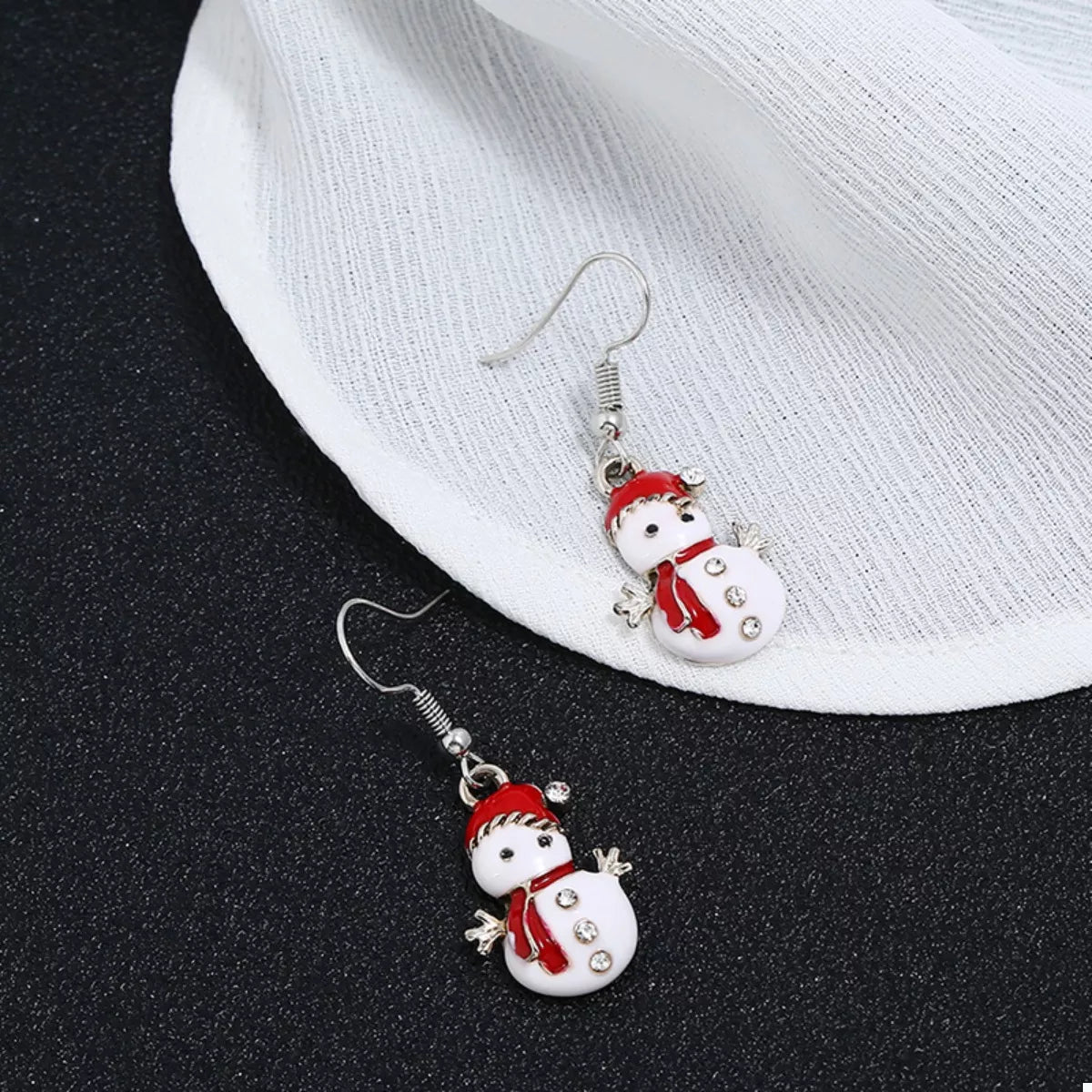 Christmas Snowman Drop Earrings — Festive Holiday Jewelry
