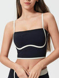 Millennia Contrast Trim Square Neck Active Cami with Pads