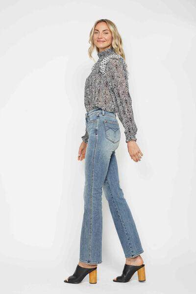 Judy Blue Full Size Tummy Control Back Embroidered Bootcut Jeans Plus Size
