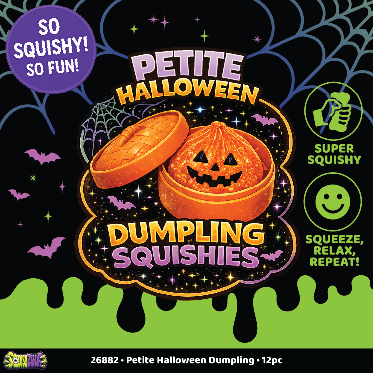 Spooky Halloween Squishy Dumpling Toy – Mini Kawaii Stress Relief Squeeze Toy
