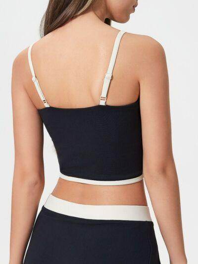 Millennia Contrast Trim Square Neck Active Cami with Pads
