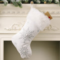 Snowflake Christmas Stocking — Festive Holiday Mantel Decoration