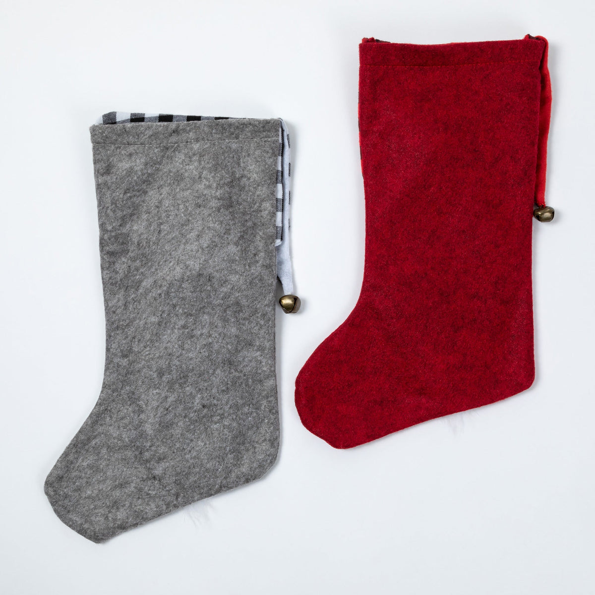 Jingle Bell Gnome Christmas Stocking — Festive Holiday Mantel Decor