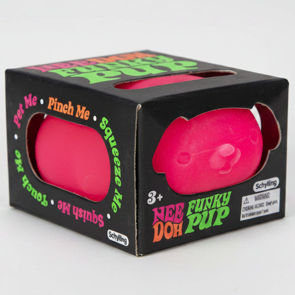 Pink Nee Doh Funky Pup squishy toy