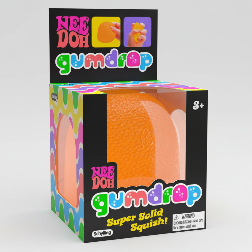 Orange Nee Doh Gum Drop solid squish toy