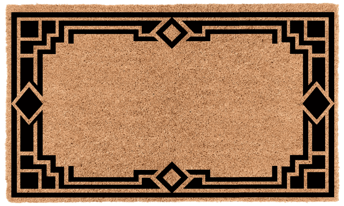 Geometric Border Personalized Coir Mat