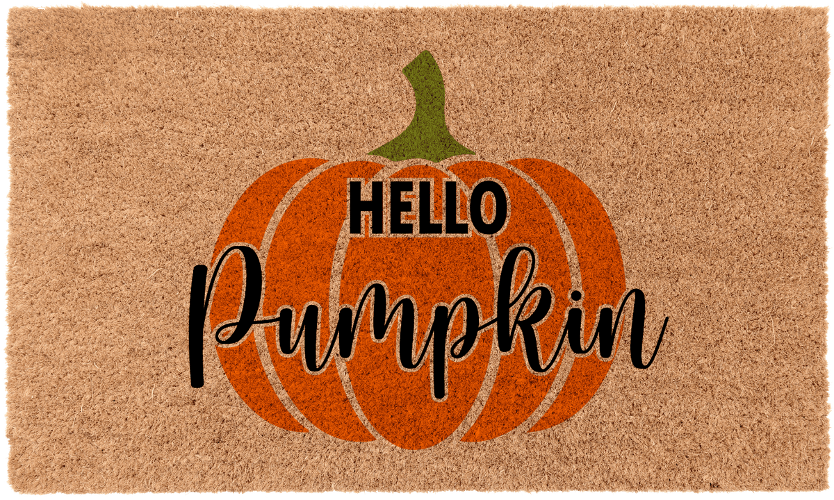 Welcome Pumpkin Coir Doormat — Festive Fall Entry Mat