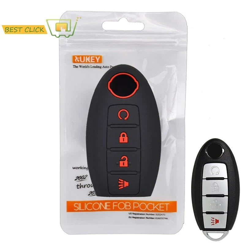 Nissan Silicone Key Fob Cover | 4 Button Car Remote Protector