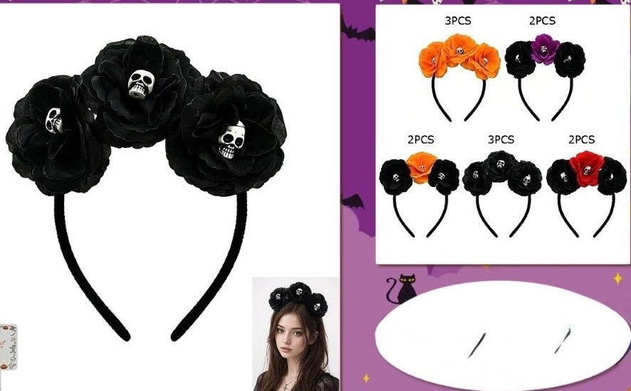 Día de los Muertos Headband — Day of the Dead Sugar Skull Hair Accessory