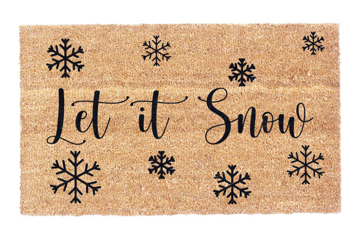 Let It Snow Christmas Doormat – Festive Winter Holiday Entryway Decor