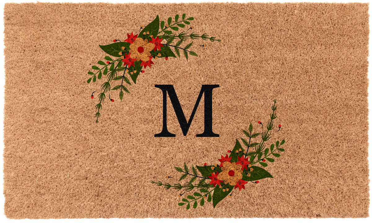 Merry and Bright Monogram Doormat - Personalized Christmas Welcome Mat