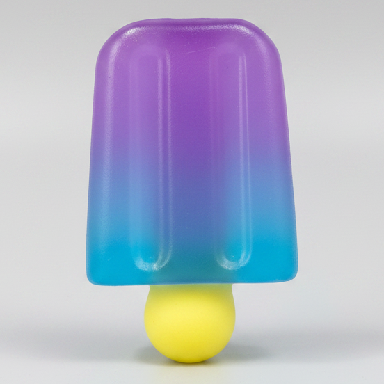 Purple to blue color-changing gelatin ice cream popsicle squishy toy