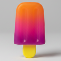 Orange to magenta color-changing gelatin popsicle squishy toy