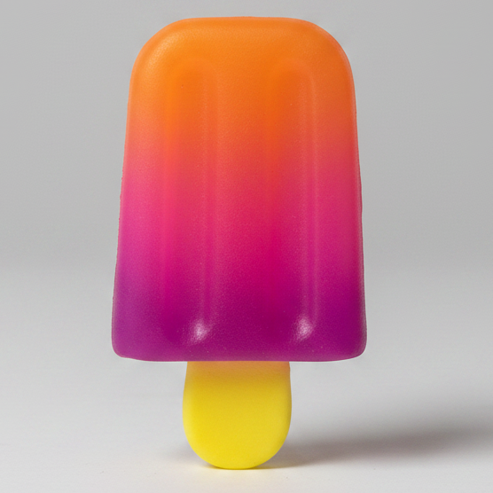 Orange to magenta color-changing gelatin popsicle squishy toy