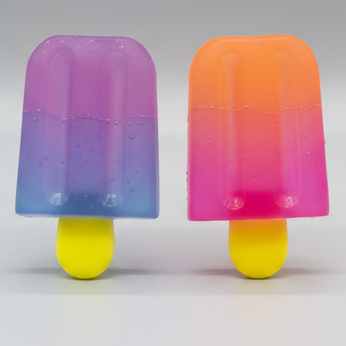 Set of two gelatin ice cream popsicle squishy toys