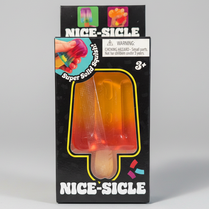 Orange to red color-changing gelatin popsicle squishy toy