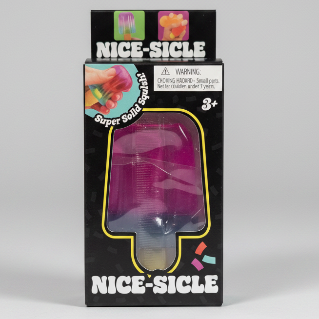 Purple to blue color-changing gelatin popsicle squishy toy