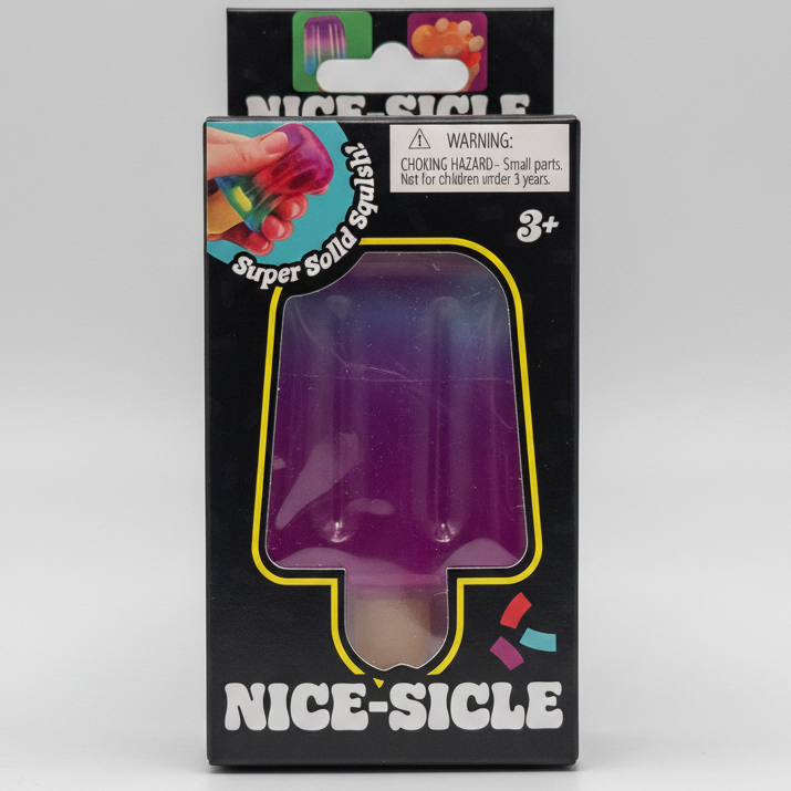 Blue to purple color-changing gelatin popsicle squishy toy