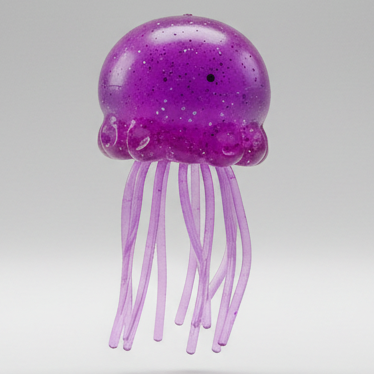 Purple jellyfish-shaped water squish toy