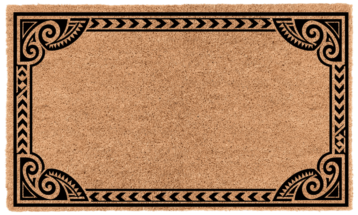 Polynesian Border Personalized Coir Mat