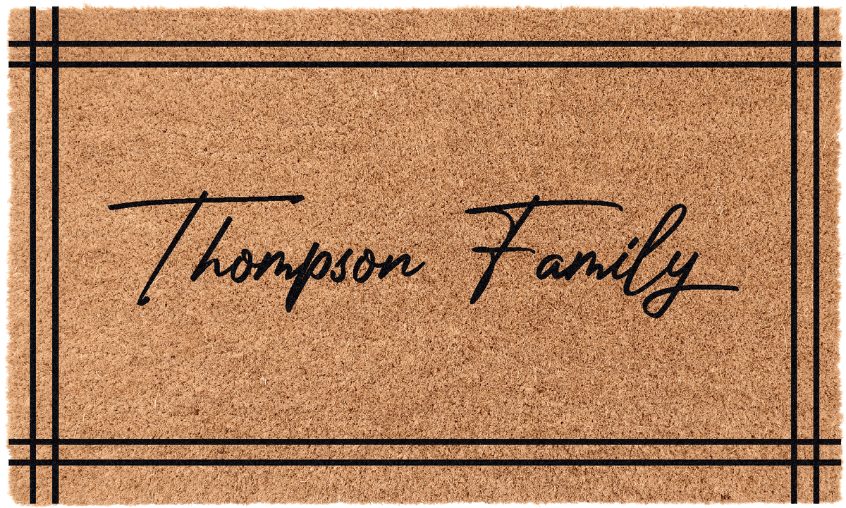 Ribbon Border Personalized Doormat
