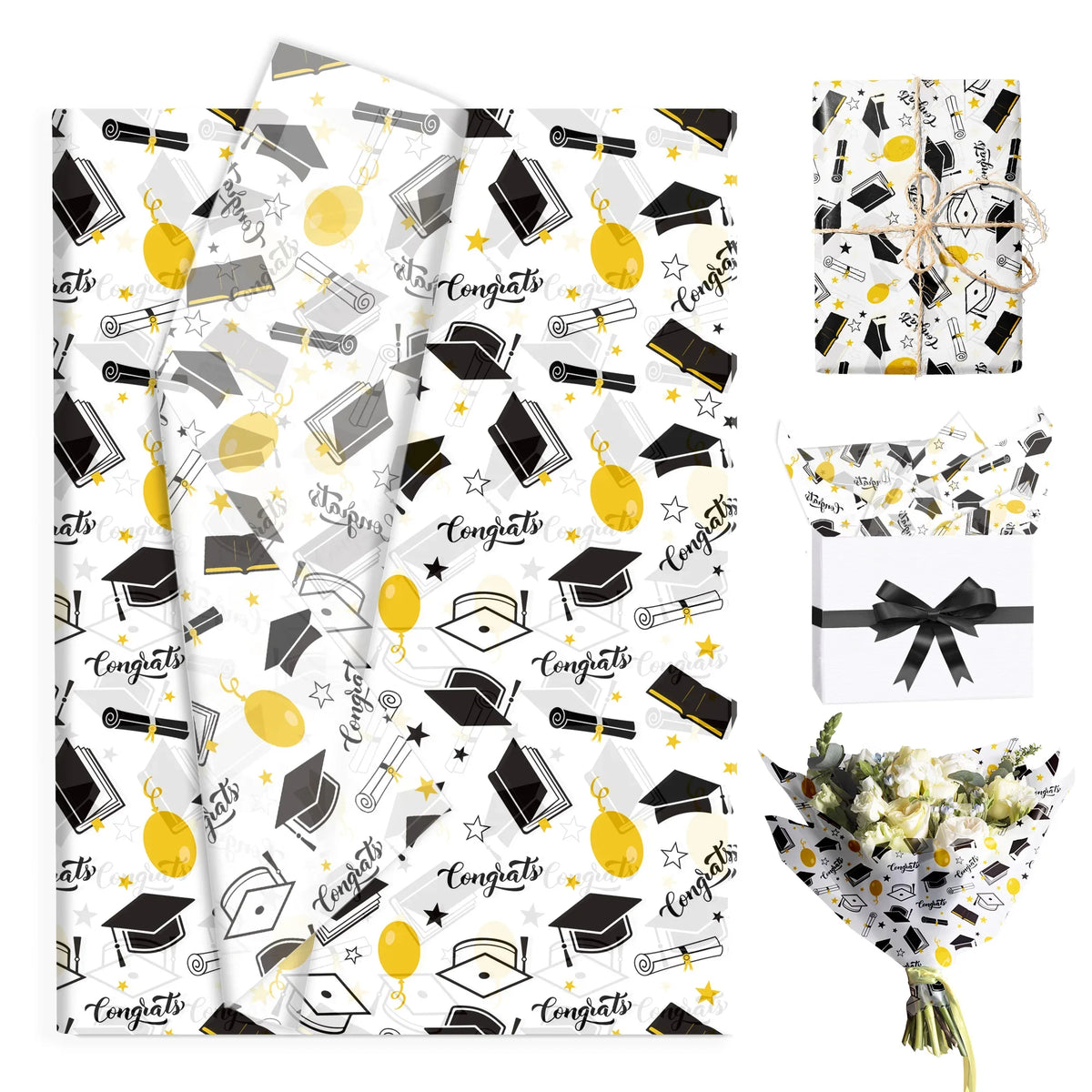 15/35pcs Graduation Gift Wrapping Paper | School Party Supplies