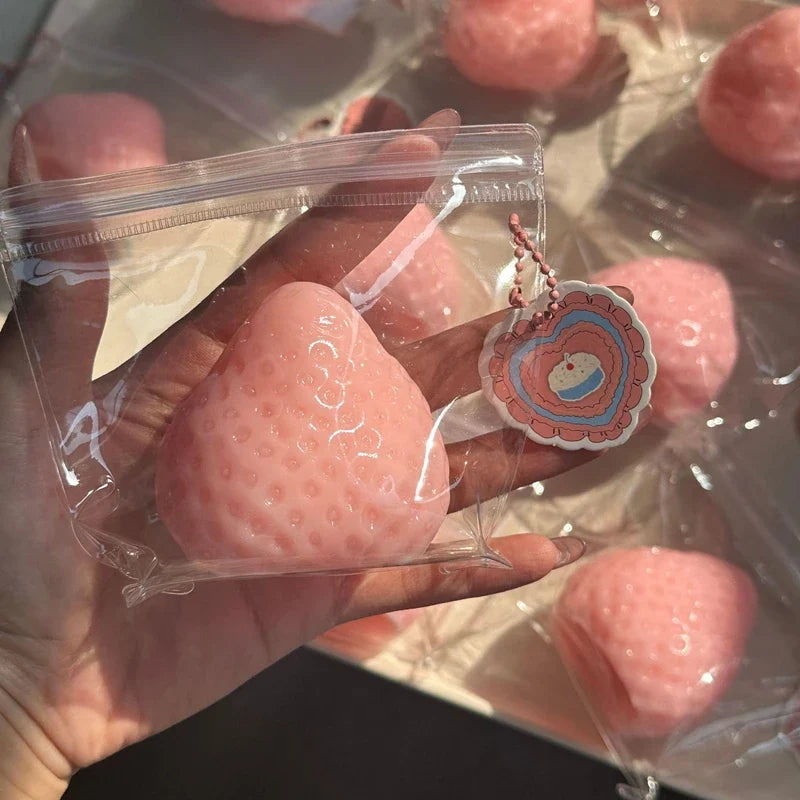 Strawberry Taba Squishy Fidget Toy | Slow Rebound Stress Relief Toy for Kids, Adults, Office & Party Favors