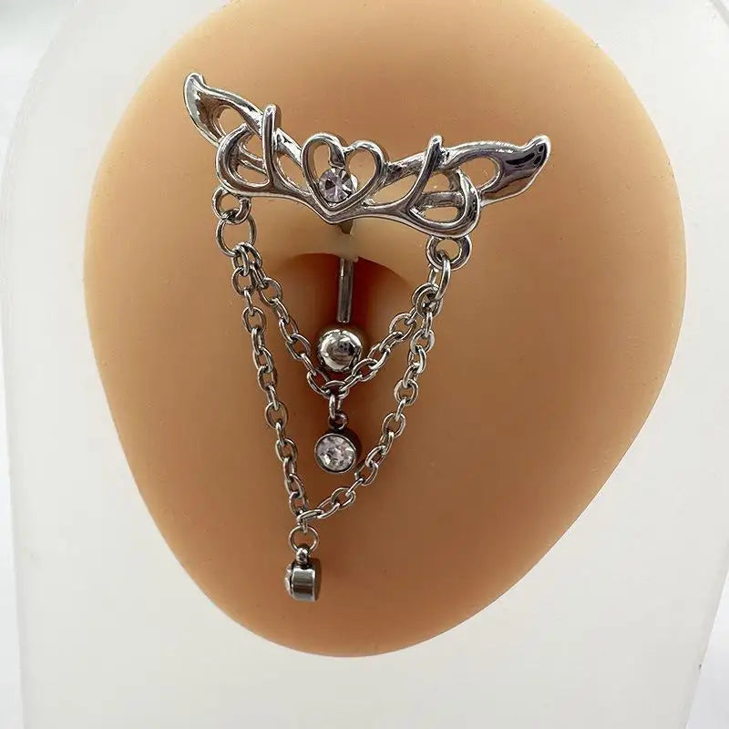Heart Wings Sexy Belly Button Ring 1PC High Quality Stainless Steel Navel Piercing Jewelry for Women Gift Giving