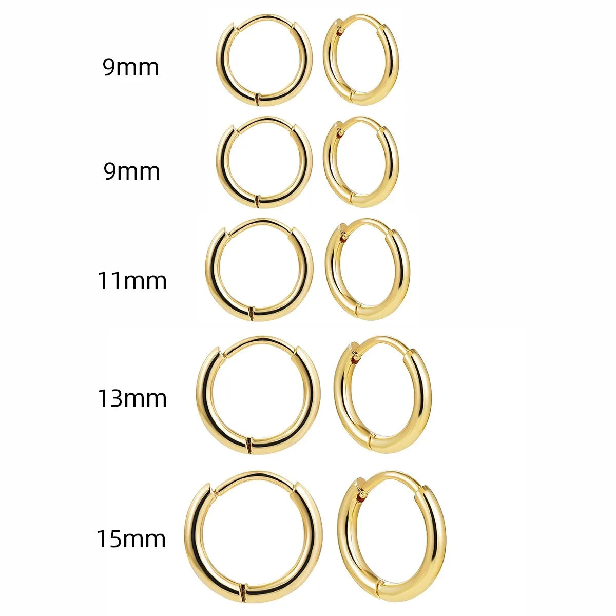 15/20/25mm Stainless Steel Hoop Earring Set | Silver Cartilage Huggie Earrings for Women and Men