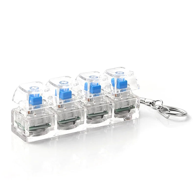 LED Light Up Keychain Keyboard Fidget Toy | Clickable Stress Relief Keychain