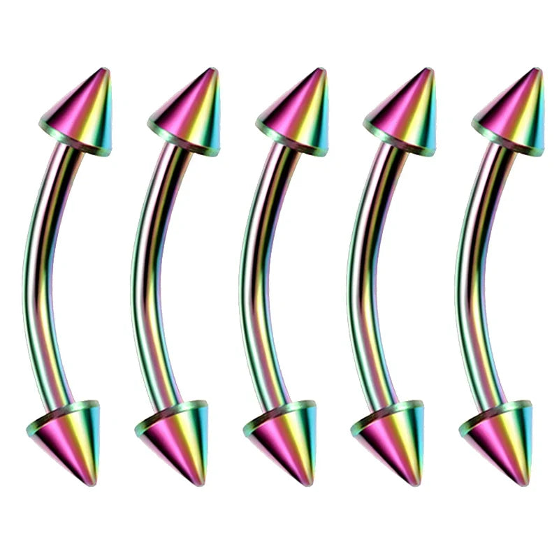1/5Pcs Eyebrow Lip Piercing Banana Shape Lip Ring Stainless Steel Curved Barbell Stud Helix Navel Cartilage Earring Body Jewelry