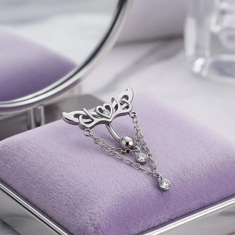 Heart Wings Sexy Belly Button Ring 1PC High Quality Stainless Steel Navel Piercing Jewelry for Women Gift Giving