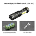 Mini XPE COB LED Flashlight | Rechargeable Dual Light Source for Hiking Camping Fishing