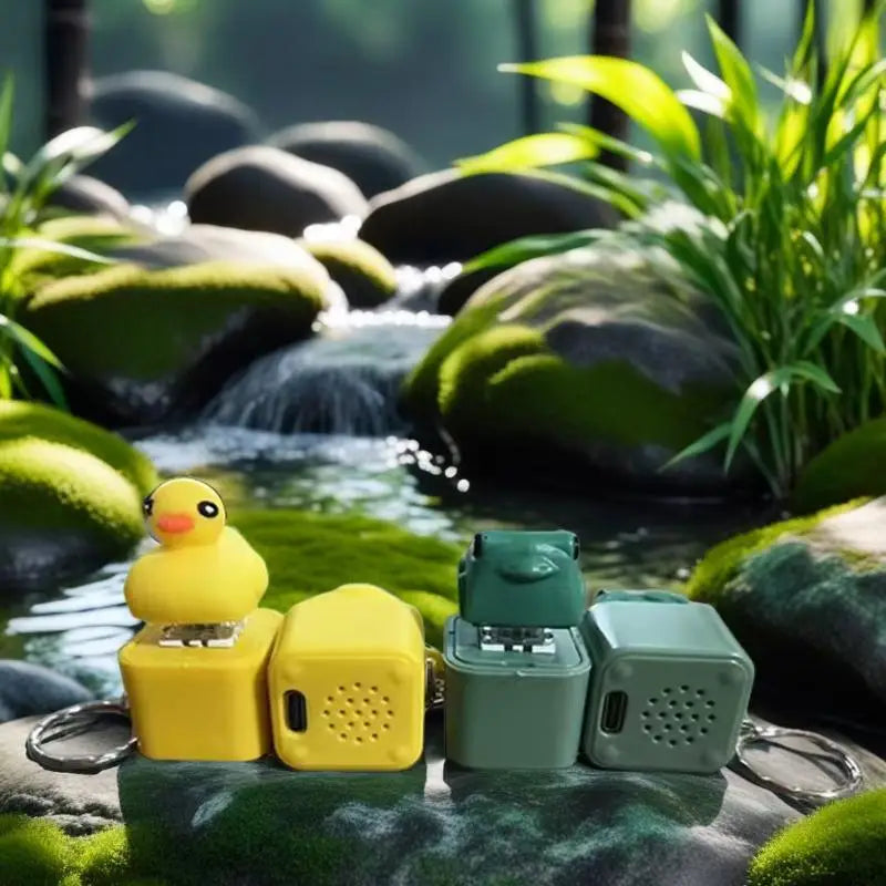 Funny Croaking Frog Keychain | Rechargeable Fidget Clicker with LED Light