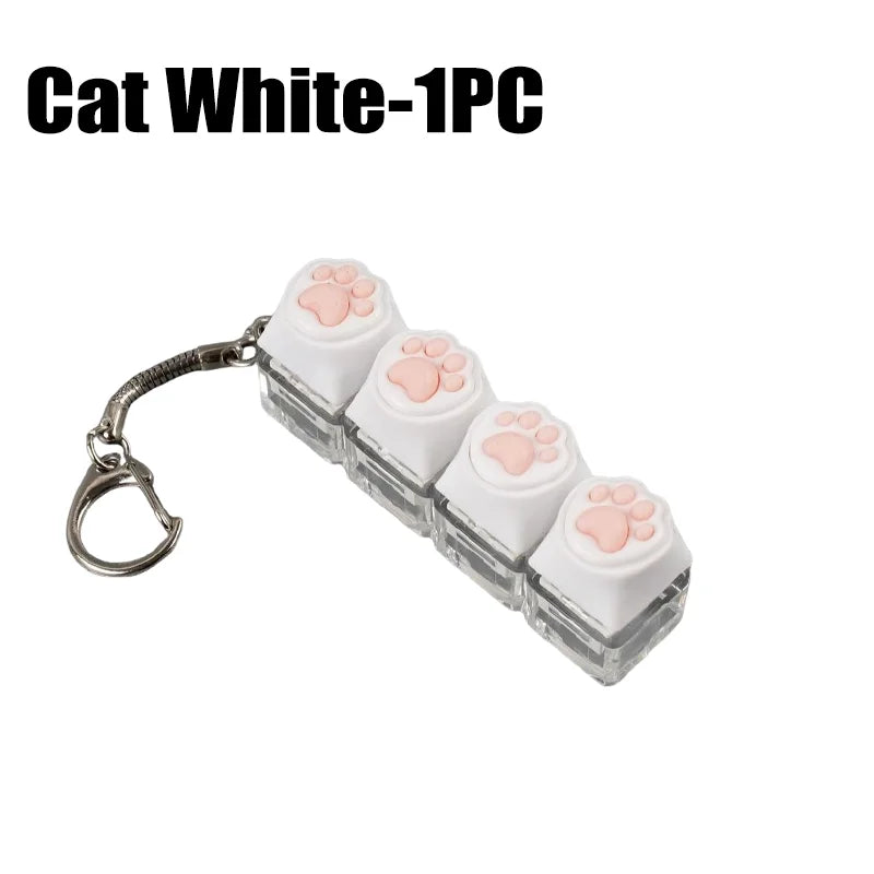 Mini USB LED Keyboard Fidget Keychain | Clickable Stress Relief Desk Toy with Light
