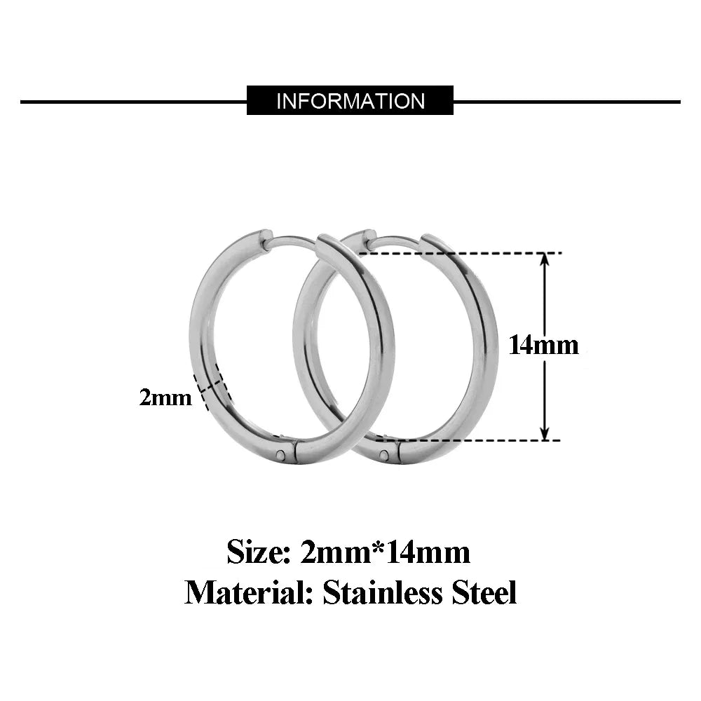 10pc 18K PVD Gold Plated Hoop Earrings Set | Unisex Punk Hip Hop Jewelry